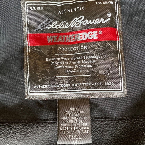 EDDIE BAUER Black WeatherEdge Coat Size Medium/Tall - Picture 6 of 14